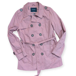 GLAMSIA Pink Cotton Trench Coat Medium NWT